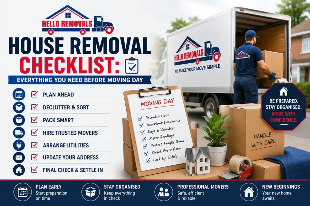 House Removal Checklist – Complete Moving Day Planning Guide with Professional House Removals and Packing Tips