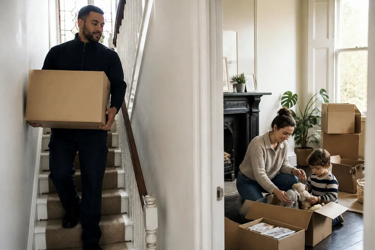 Removal van access planning outside a London residential property